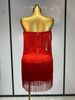 Women Sexy Strapless Tassel Off Shoulder Bandage Dress Fancy Club Celebrity Evening Party Mini Bodycon Birthday Vestido WIG8_ecoleips.com