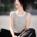 Direct From The Manufacturer: 140g Knitted Silk Vest, 2025 Summer Round-neck Striped Top That Conceals Side Bulges,_ecoleips.com