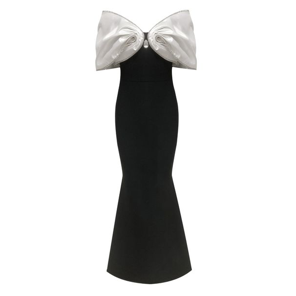 2025 Retro Hepburn Style Black Bodycon Evening Gown Women's French Travel Photography Wedding Dress Spring/Autumn Summer Regular Size_ecoleips.com