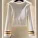 Women's Clothing White soft and lazy loose pullover sweater for women new autumn and winter chic chic tops_ecoleips.com