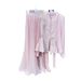 Elegant Pink Two-Piece Set For Women, Beaded Top With Flowy Pleated Maxi Skirt, Waist-Defining Outfit_ecoleips.com