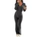 Men's & Women's Ribbed Knit Tracksuit Set - Slim Fit Zip-Up Jacket & Solid Pants, Casual Lounge Two-Piece Outfit (Grey/Black/Burgundy, S-XXL)_ecoleips.com