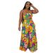 Women's Clothing Printed Tie Strap Wide Leg Pants Two Piece Suit_ecoleips.com