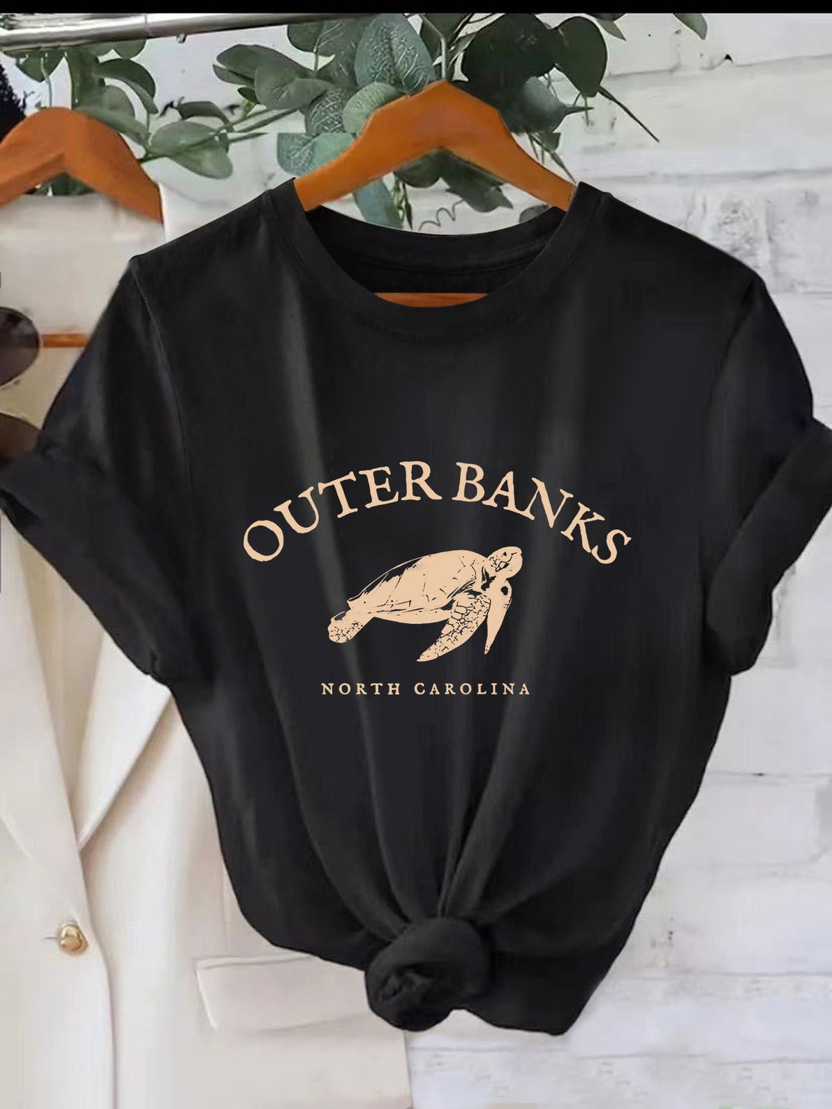 Women's Casual Round Neck Short Sleeve T-Shirt Multi-Color American Style Simple Fashion Sports Top Solid Loose Printed_ecoleips.com