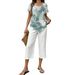 Women's 3D Digital Tie Dye Print Set Style Loose Casual Short Sleeve Fashionable Commuting Trend New_ecoleips.com