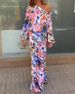 Women's Clothing 2025 Autumn New Loose Printed Long Sleeve Off-Shoulder Top Half-Length Mermaid Dress Set_ecoleips.com