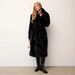 Longline Vegan Mink Coat – Hooded Faux Fur Trench With Belt & Deep Pockets (Dark Brown/Black/White) – Winter Luxe For Commuter Chic_ecoleips.com