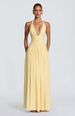 Elegant Vacation Dress for Women European American Style High Slit French Romantic Deep V Neck Large Skirt_ecoleips.com