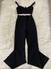 2025 New Summer Women's Two-Piece Bandage Set Sexy Strap Short Top + High Waist Flared Pants_ecoleips.com