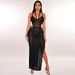 Sexy Women's Wear Neck Hanging, Waist Exposed, Strap Dress, Backless Beach Knitted Long Dress_ecoleips.com