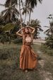 Boho Maxi Skirt With Drawstring Waist & Oversized Pockets – Flowy Polyester Blend (6 Colors, S-XXL, Euro Breezy Style)_ecoleips.com