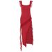Women's Fashion Summer Autumn New Fashionable And Sexy Wooden Ear Edge Spliced Temperament Split Dress_ecoleips.com