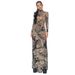 Women's 2024 Spring Summer New Fashion Personality Mesh Print Sheer High Neck Slim Fit Dress_ecoleips.com