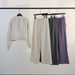 Women's Hooded Loose Sweatshirt Set Fleece Lined Yoga Suit Sports Cardigan Scuba Jacket Half Raise Design_ecoleips.com