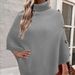 Women's High Neck Cape Poncho Sweater Knit Wrap Shawl Coat Soft Polyester Blend Oversized Fall & Winter Fashion_ecoleips.com