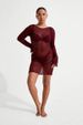 Women's Clothing New Knitted Sexy Large Backless Beach Holiday Dress Long Sleeve Hollow Perspective Women's Clothing_ecoleips.com