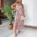 Women's Clothing sweet sexy suspender print belt slit dress female_ecoleips.com