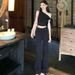 American Style Spicy Girl Off-Shoulder Sleeveless Vest Slim Fit Top Summer Tall Slimming Flared Pants Fashion Two-Piece_ecoleips.com