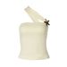 Women's Fashionable One Shoulder Asymmetrical Neck Top With Gold Chinese Knot Button Unique Design Spring New Arrivals European American Style_ecoleips.com