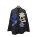 Women's Long Sleeve Blouse With Floral Embroidery, Loose Fit Oversized Shirt, Vintage Inspired Design For Casual Wear_ecoleips.com