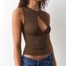 2026 Spring New Solid Color Hollow Out Sleeveless Vest Eurean And American Women's Fashion Sexy Inner Layer Slim Fit_ecoleips.com