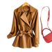 Women's Slim-Fit PU Leather Trench Coat With Belt, Notched Lapel, Double-Breasted Design – Casual & Elegant Outerwear For Spring/Autumn_ecoleips.com