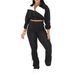 Women's Zip-Up Track Jacket & Jogger Pants Set - Stylish Color-Block Design, Breathable Polyester Blend, Casual & Workout Outfit_ecoleips.com