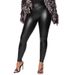 Slim Fit Pu Leather Pants For Women - Stretchy High Waist Skinny Pants In Black, Green & Camel For Office & Casual Wear_ecoleips.com