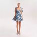 Women's Elegant Slim Fit Floral Print Dress Tie Waist A-Line Skirt Resort Style Summer New_ecoleips.com