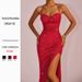 New Cross-Border Women's Fashion European And American Elegant Style Solid Color Slim Low-Cut Backless Slit Long Dress_ecoleips.com