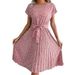 2024 European And American Style Independent Platform Cross-border Printed Casual Tie-waist Short-sleeve Floral Pleated_ecoleips.com