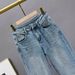Women's Clothing Fashion Star Hot Diamond Straight Jeans For Women Hot Style Washed High Waist Loose Slim All Match Wide Leg Trousers_ecoleips.com