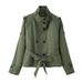 Double-Breasted Belted Trench Coat –Autumn Trendy Short Jacket For Women (S/M/L, Khaki/Red/Olive/Brown)_ecoleips.com