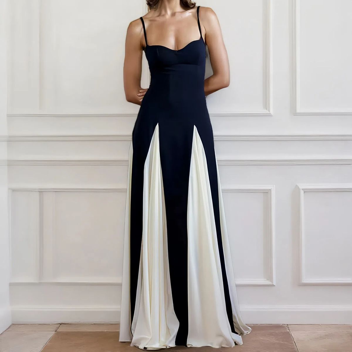 Women's Casual Full Skirt Long Dress Vacation Style French Suspender Design Spring/Autumn Regular Fit Polyester Dress_ecoleips.com