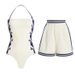 New Women's High-Waisted Navy Swimsuit Two-Piece Set Beachwear_ecoleips.com