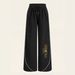 Women's Gradient Print Wide-Leg Pants – Minimalist Drawstring Waist Palazzo Trousers (White/Black)_ecoleips.com