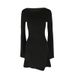 AC386 European And American Bestseller 2024 Autumn New Fashion Hot Girl Bell Sleeve Round Neck Short Bodycon Dress For_ecoleips.com
