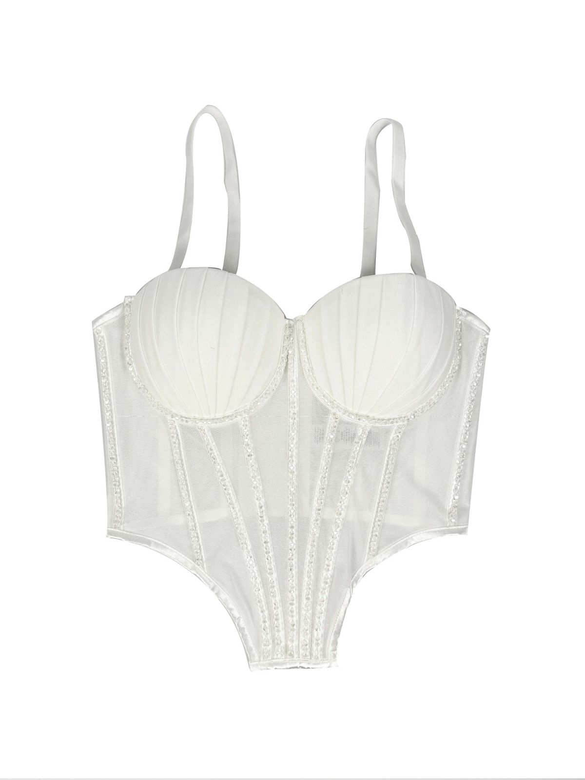 Women's Clothing Sexy Mesh Camisole Vest With Chest Pads Can Be Worn Outside The Diamond Fishbone Plastic Bra_ecoleips.com