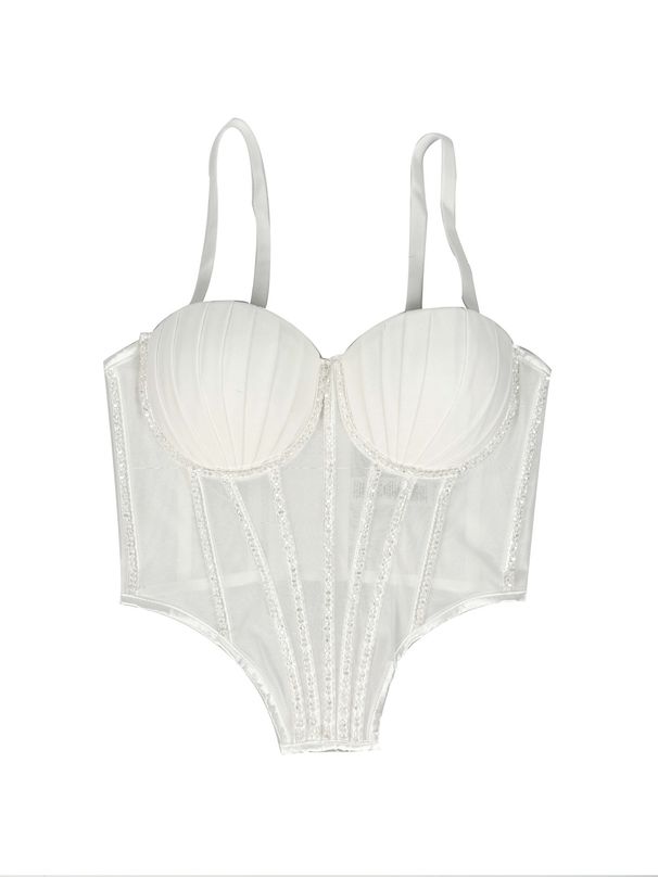 Women's Clothing Sexy Mesh Camisole Vest With Chest Pads Can Be Worn Outside The Diamond Fishbone Plastic Bra_ecoleips.com