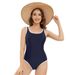 Women's Modest U-Back One Piece Swimsuit - Athletic Racing Swimwear With Triangle Cut_ecoleips.com