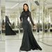 Verve Elegant Sexy Sequin Long Sleeve Round Neck Party Annual Meeting Evening Bridesmaid Women's Dress_ecoleips.com