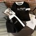 Women's Los Angeles Print T-Shirt & Shorts Set – Contrast Color Casual Outfit For Summer_ecoleips.com