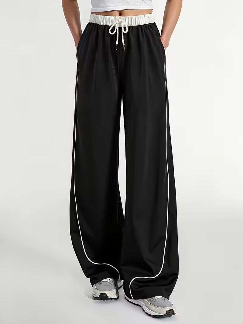 Women's Loose Casual Sweatpants American Style New Autumn Winter Fashion Sports Pants Wide Leg Street Style_ecoleips.com