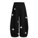 Women's Grey Floral Print Baggy Sweatpants, High Waist Wide Leg Casual Trousers, Elastic Waist Lounge Pants For Daily & Streetwear_ecoleips.com
