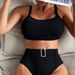 Women's Clothing Swimsuit Solid Color Sexy Split Female Swimsuit_ecoleips.com