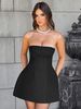AC234 European And American Women's Socialite Style Summer New Fashion Solid Color Strapless High Waist Dress For Women_ecoleips.com