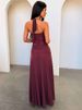 Mozision Halterneck Mesh Backless Sexy Maxi Dress Women Elegant Off-shoulder Sleeveless Bodycon Ruched Club Party Long Dress_ecoleips.com