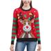 Festive Christmas Ugly Sweater Women's Knit Pullover With Reindeer Snowflake Tree Design Cozy Holiday Party Jumper_ecoleips.com