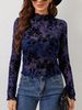 European And American Cross-border 2026 Single-layer Mesh Top Without Bra, Stand-up Collar, Women's T-shirt, Elegant For_ecoleips.com