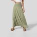 Voya New Women's Fashionable And Casual Design With Spliced Large Swing Knitted Hanging Loose Half Skirt_ecoleips.com